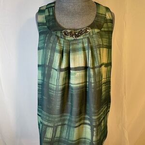 Simply Vera Vera Wang Green Embellished Boxy Blouse